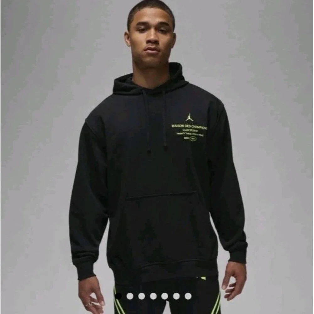 JORDAN MAISON DES CHAMPIONS FLEECE BLACK HOODIE SWEATSHIRT BASKETBALL SZ XXL